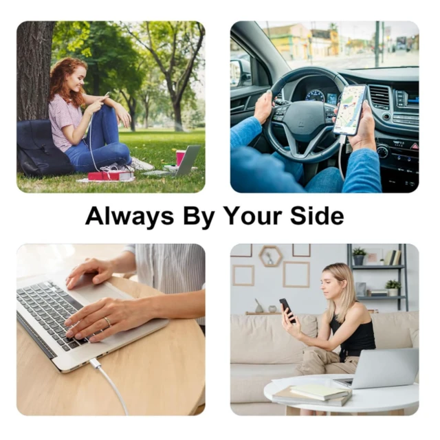 Alt view image 6 of 7 - USB C to USB C Cable(2 Pack)Type-C 60W Fast Charging Cable, Nylon Braided, for Home/Office/Travel, Compatible with iPhone 17/16/15, MacBook, Samsung, iPad, Laptop3.3ft + 5ft