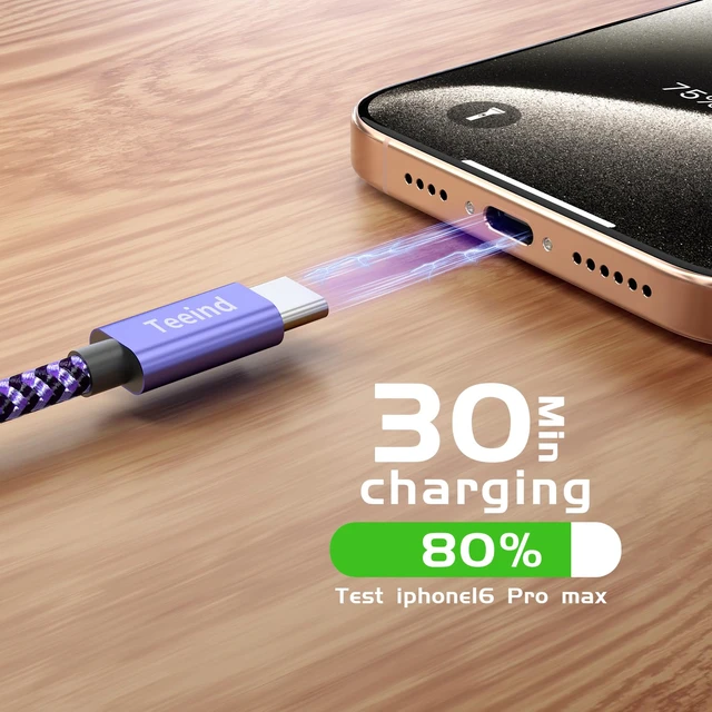 Alt view image 7 of 7 - USB C Cable 5-Pack (2×6FT, 3×3FT), 60W PD Fast Charging USB-C to USB-C Cable, Compatible with iPhone 17/17 Pro, MacBook, iPad, Samsung Galaxy S25, for Home & Travel