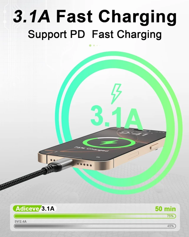 Alt view image 2 of 7 - USB C to USB C Cable 3FT, 2-Pack PD 60W C to C Cable Fast Charging | Black Nylon Braided USBC to USBC Cord for iPhone 17 16 15 Pro Max Plus, Samsung Galaxy S26 S25 S24, MacBook, iPad, Pixel