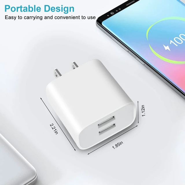 Alt view image 3 of 7 - USB Wall Charger,4 Pack Dual Port Plug Adapter,Wall Outlet Charging Block | USB Power Adapter for iPhone 14/13/12/11 Pro/Pro Max, XS/XR/X,Galaxy, Pixel, Moto and Android Phones