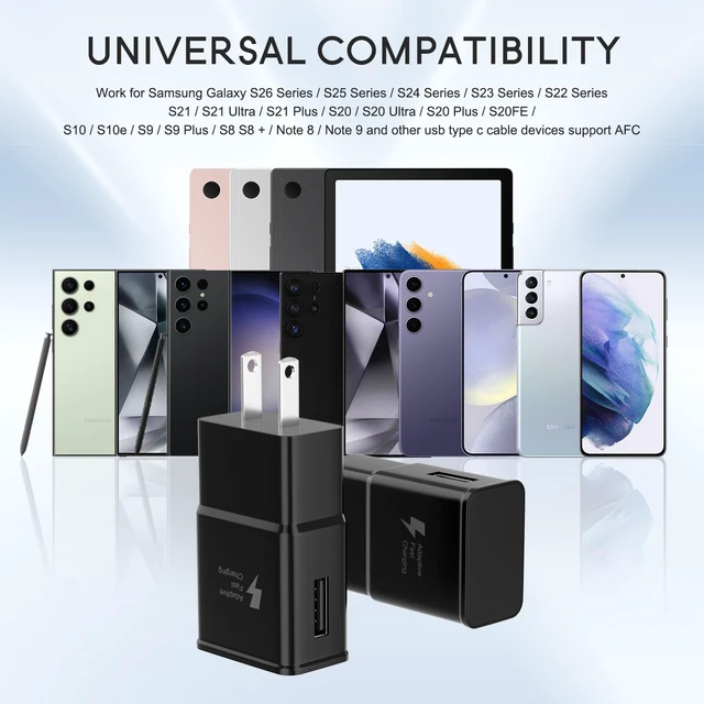 Alt view image 7 of 7 - Adaptive Fast Charging Adapter Quick Charge Charging Block | Wall Charger Plug for Samsung Galaxy S26/S26 Ultra/S25/S25 Ultra/S24/S23/S22/S10/S9/S8/S7/S6(4-Pack)