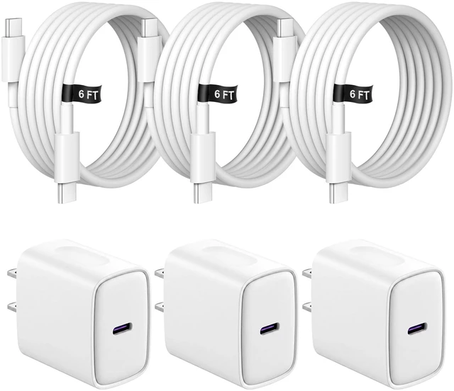 Main image of iPhone 17 16 15 Charger Fast Charging 3 Pack USB C Charger Block | Type C Chargers 6FT Cord Wall Chargers for iPhone Air/17/17 Plus/17 Pro/17 Pro Max/16/16 Plus/16 Pro/16 Pro Max/15 Pro Max