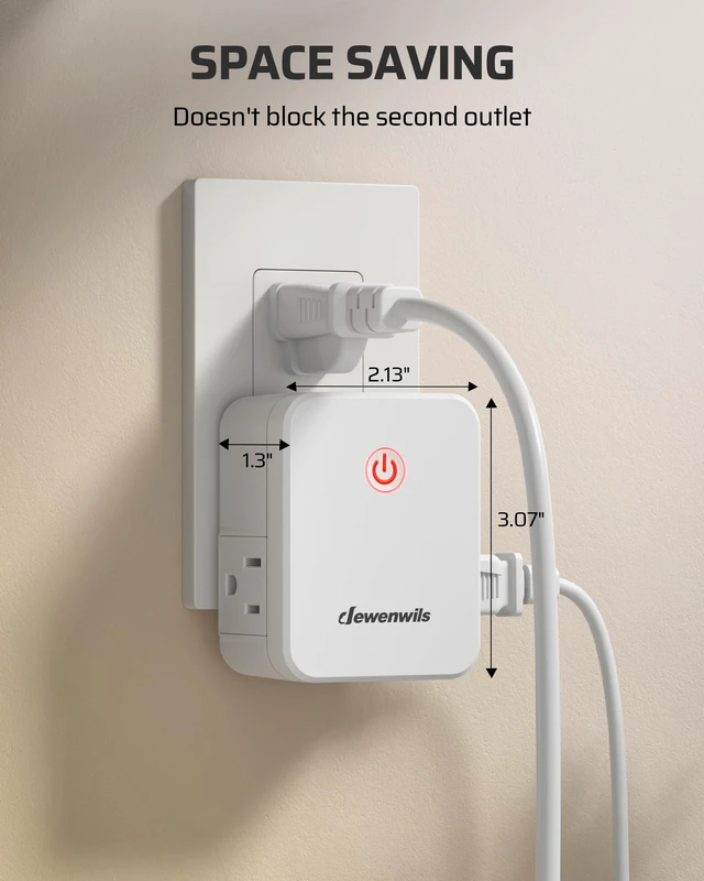 Alt view image 6 of 7 - Indoor Wireless Light Switch, 2 Side Outlets, 15A/1875W | 2 Magnetic Remotes & 1 Outlet, No Wiring, 100FT Range, Programmable (Same Model) for Lamps, Fans, Household Appliance