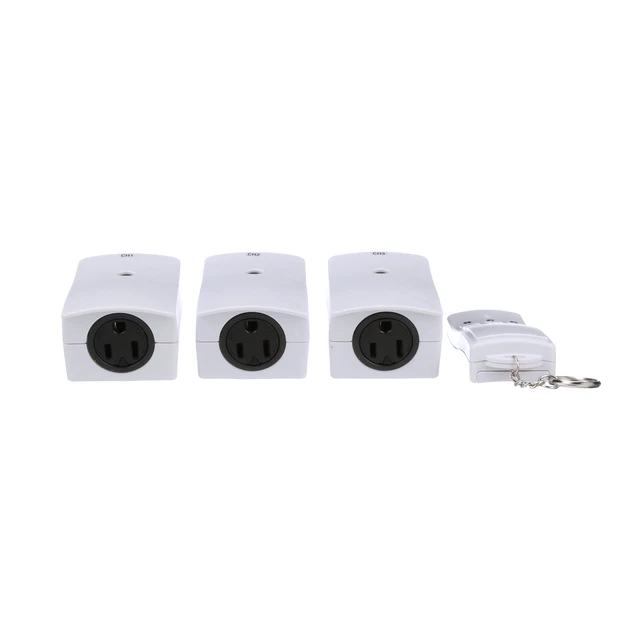 Alt view image 7 of 7 - Southwire Indoor Wireless Remote Kit - Controls Up to 3 Devices - Long-Range Remote Switch - Convenient One-Touch Controller - Energy-Saving Outlets - White/Orange