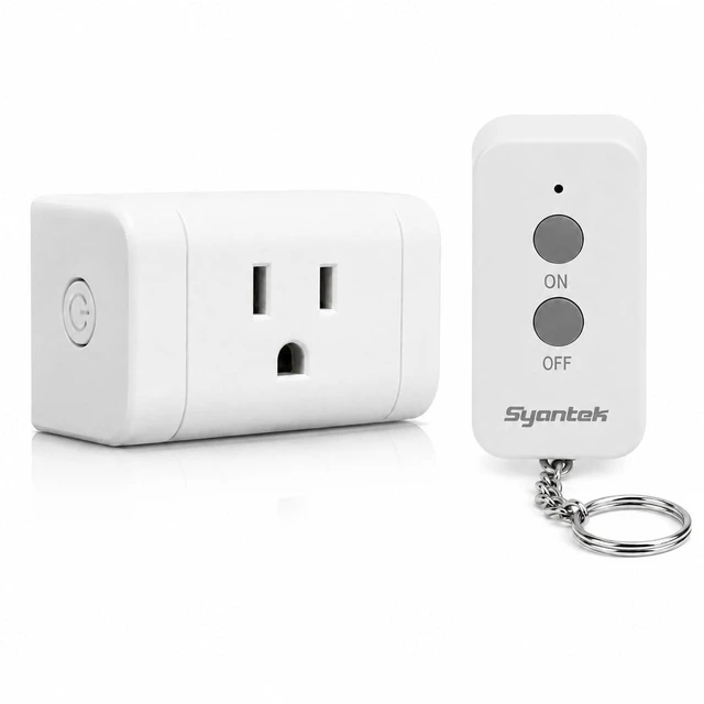 Main image of Wireless Outlet Switch, Remote Plug in for Lights Indoor. RF Outlet Adapter, Programmable Electrical Light Switch. Smart Plug Alternative No WiFi Needed. Battery Remote1 Remote + 1 Outlet