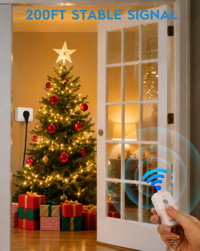 Alt view image 3 of 5 - Wireless Outlet Switch, Remote Plug in for Lights Indoor. RF Outlet Adapter, Programmable Electrical Light Switch. Smart Plug Alternative No WiFi Needed. Battery Remote1 Remote + 1 Outlet