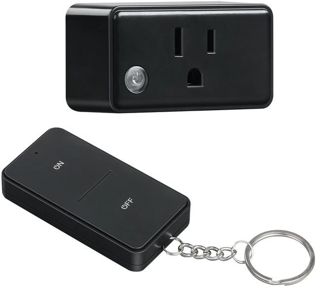 Main image of Remote Control Outlet, 200FT Long Range Remote Light Switch, Black | Mini Electrical Outlet Plug, 15A/1875W High-Power for Lamps, Lights, Household Appliances, ETL & FCC Listed, Pre-Programmed