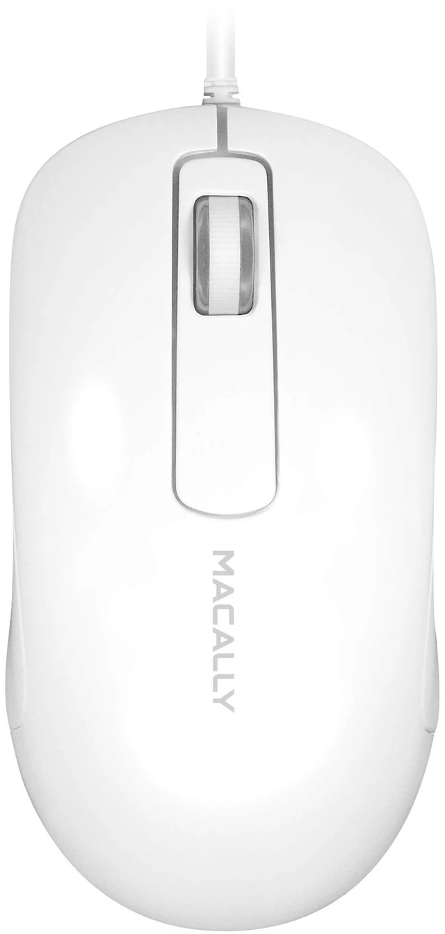 Main image of USB Wired Computer Mouse for Mac and PC - Simple, Clean, and Effective - White Wired Mouse with 5ft Cable, 3 Buttons, and 1000 DPI Sensor - Plug and Play Wired Mice for Mac