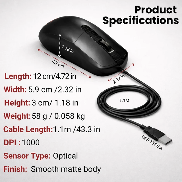 Alt view image 4 of 6 - Wired Mouse 1 Pack