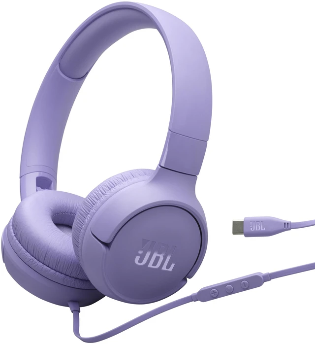 Main image of Tune 520C - USB-C Wired on-Ear Headphones with Hi-Res Audio Support, Pure Bass Sound, Comfort fit, USB-C connectivity, 3-Button Remote with Microphone and EQ presets Control (Purple)