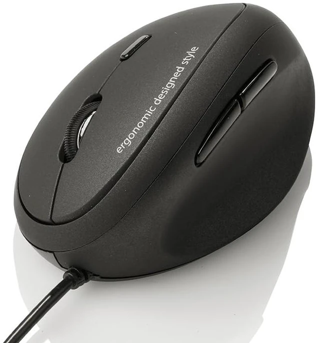Main image of Wired Ergonomic Mouse, Vertical Mouse for Small & Medium Hands, Black | Reduce Wrist Strain, 1000/1600 DPI, 5 Buttons, Plug and Play, For/Backward Function, Compatible with Win, Mac, PC, Laptop