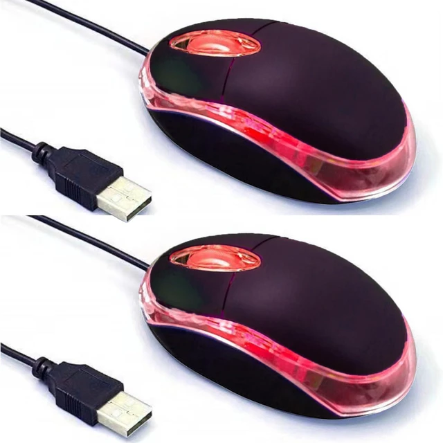 Main image of 2 Pack Wired Mini Optical Mouse Computer Mouse Ergonomic Mouse with USB Mouse for Laptop PC Desktop mice Compatible with Windows Linux Mac fit for Office Business Home,KidsBlack