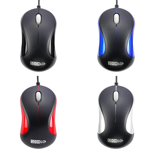 Alt view image 6 of 6 - Mini USB Wired Mouse for Laptop, Office, Business, Notebook, MacBook, Desktop, Chromebook, PC - Black