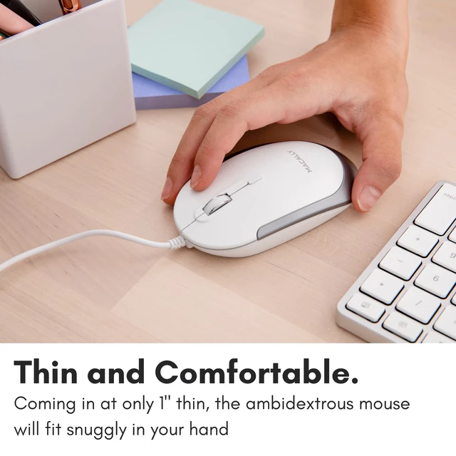 Alt view image 3 of 6 - Wired USB C Mouse for Mac & Windows - 3 Button & Scroll Wheel USB Type C Mouse - Comfortable Ambidextrous Design - Compact Wired Mouse with Optical Sensor & DPI Switch 800/1200/1600/2400