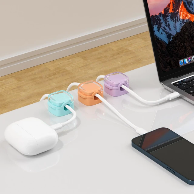 Alt view image 6 of 7 - Glitter Magnetic Cable Clips, 2027 Cute Sparkly Charger Cord Holder | Under Desk Cable Management, Strong Adhesive Wire Organizer Keeper for Nightstand Desktop Workspace Home Office