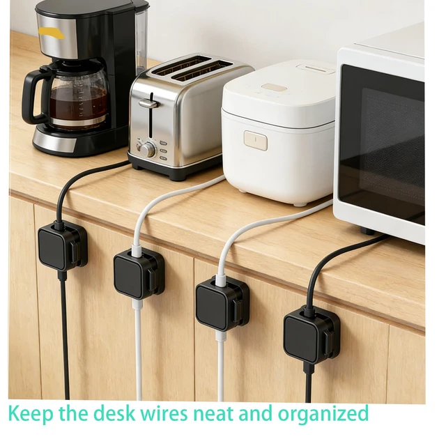 Alt view image 2 of 6 - 24 PCS Cord Organizer Magnetic Cable Clips Adhesive Charger Holders for Cords Wire Organizer Clips for Cell Phone Nightstand Desktop Home Accessories Magnetic Cord Holders for Cables (Black)