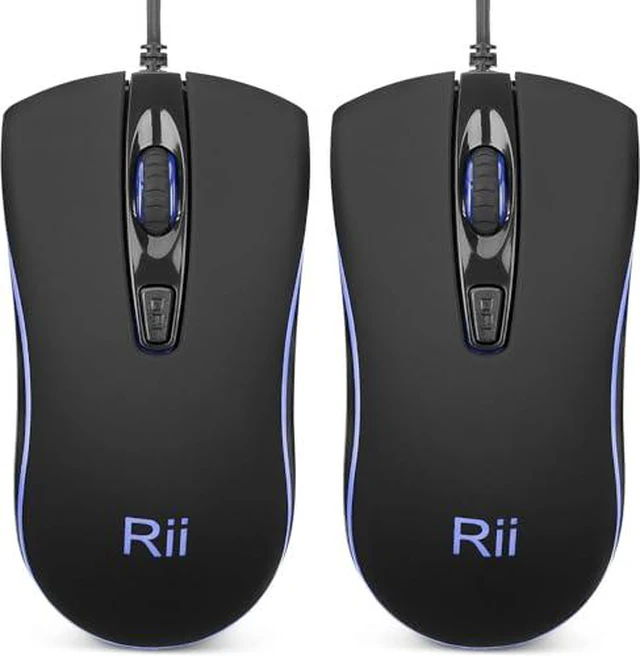 Main image of Wired Mouse, Computer Mouse with Blue Backlit,Comfortable Grip Ergonomic Optical,USB Wired Mice Support Windows PC, Laptop,Desktop,Notebook,Chromebook (2PACK)