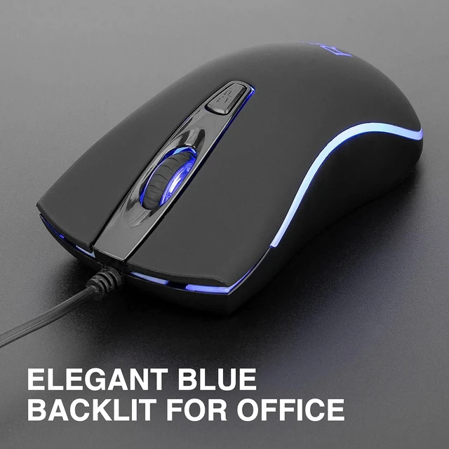 Alt view image 2 of 7 - Wired Mouse, Computer Mouse with Blue Backlit,Comfortable Grip Ergonomic Optical,USB Wired Mice Support Windows PC, Laptop,Desktop,Notebook,Chromebook (2PACK)