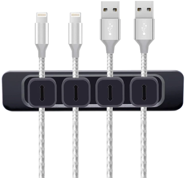 Main image of Cable Clips Organizer Magnetic Cable Management Clips Cord Organizer Self Adhesive Sticky for All Wires, Desk Wall Desktop Cord Office Home USB Cable Power Wire Mouse Cable, Black