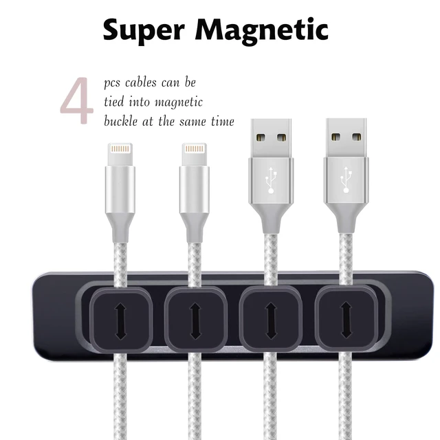 Alt view image 2 of 6 - Cable Clips Organizer Magnetic Cable Management Clips Cord Organizer Self Adhesive Sticky for All Wires, Desk Wall Desktop Cord Office Home USB Cable Power Wire Mouse Cable, Black