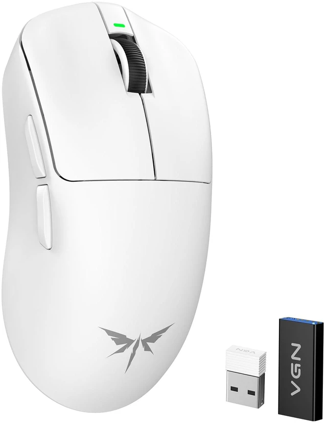 Main image of Dragonfly F1 MOBA Wireless Gaming Mouse, 55g Ultralight, PAW3395 26K DPI Optical Sensor, Optimized Tactile Click Feel, Anti-Slip Silver Coating Grip, 4000Hz Polling Supported, Esports Mouse, White