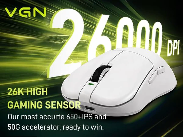 Alt view image 3 of 7 - Dragonfly F1 MOBA Wireless Gaming Mouse, 55g Ultralight, PAW3395 26K DPI Optical Sensor, Optimized Tactile Click Feel, Anti-Slip Silver Coating Grip, 4000Hz Polling Supported, Esports Mouse, White