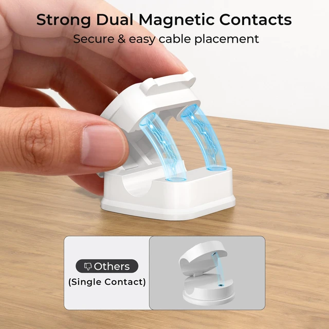 Alt view image 3 of 7 - 6Pack Magnetic Cable Clips Organizer,Cord Management Holder | Strong Adhesive Phone Charging Wire Keeper for Desk,Nightstand,Wall,Car,Desktop,Table,Home,Office