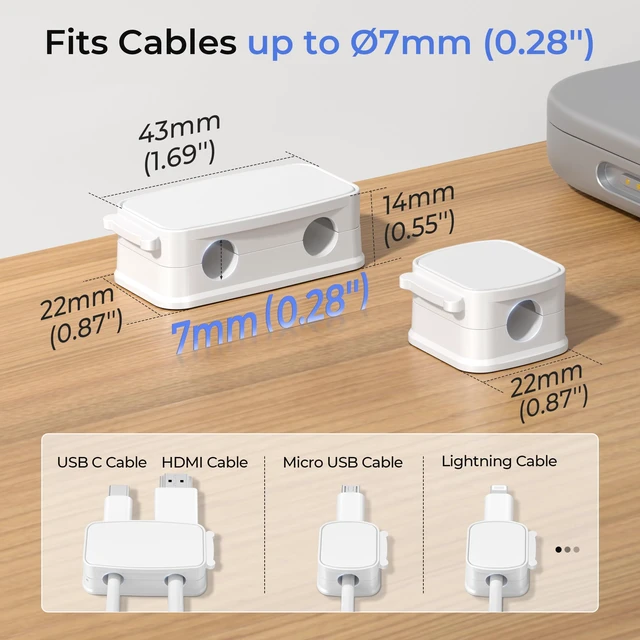 Alt view image 4 of 7 - 6Pack Magnetic Cable Clips Organizer,Cord Management Holder | Strong Adhesive Phone Charging Wire Keeper for Desk,Nightstand,Wall,Car,Desktop,Table,Home,Office
