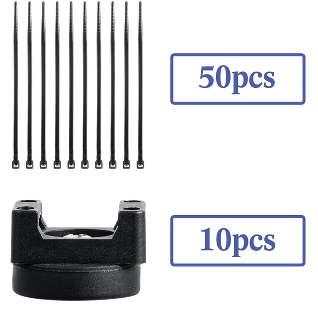 Alt view image 3 of 6 - 60 Pcs Magnetic Zip Tie Mount with Nylon Cable Ties, 22 mm | Heavy Duty Wire Management, Multipurpose Holder Clips for Office, Garage, Outdoor Use, Secure Mounts on Metal Surfaces