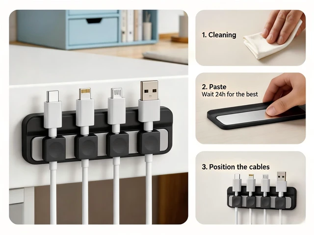Alt view image 6 of 6 - Magnetic Cable Holder Clip with Back Magnet Black Cord Organizer Heavy Duty | Strong magnetic wire holder 4 pack silicone cable clips, for charge cable management on desk, nightstand, car, home office