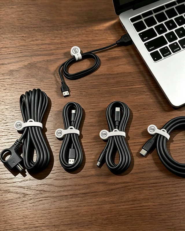 Alt view image 2 of 7 - Magnetic Cord Organizer Cable Cord Organizer Magnet Clips Design Patented Silicone Twist Tie Strap Holder Cord Wrap Keepers Reusable Multi-Purpose Home Office School Gifts 10 Pack White