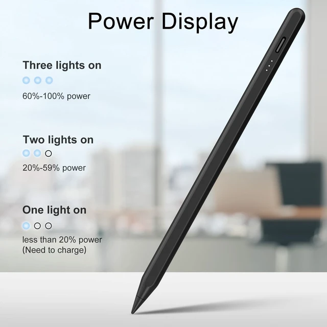 Alt view image 4 of 7 - Stylus Pen for iPad, 13 mins Fast Charge Stylus with Palm Rejection, Tilt Sensitivity, Compatible with 2018-2025 iPad Air 3/4/5/6, iPad mini 5/6, iPad 6/7/8/9/10, iPad Pro 11"/12.9"/M4 (Black)