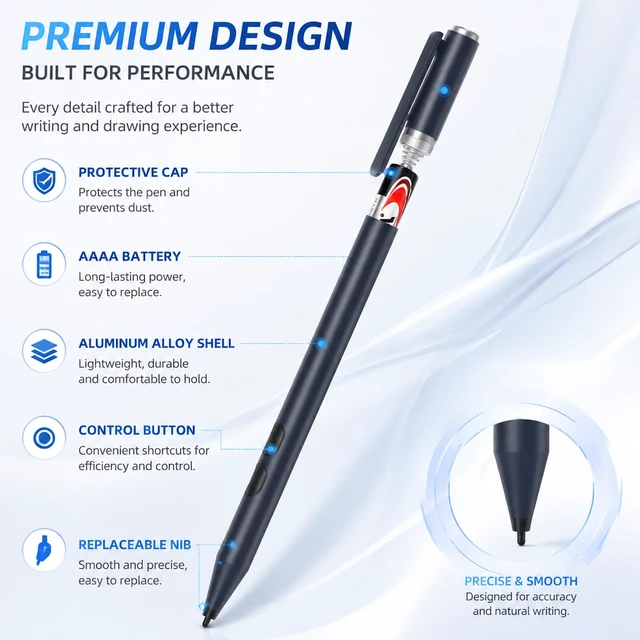 Alt view image 7 of 7 - Stylus Pen for HP Omnibook X Flip Envy/Pavilion/Spectre x360 300Day Battery | Active Stylus Pen with Smooth Writing, MPP 1.51 Tilt Pen with Pressure Sensitivity & Palm Rejection for Drawing,