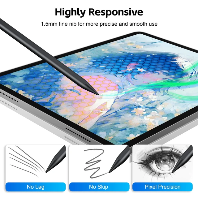 Alt view image 3 of 7 - Stylus Pen for iPad 2026-2018 with 13mins Fast Charge,Tilt Sensitivity | Palm Rejection Pencil for 11th (A16)/10/9/8/7/6 Gen, iPad Pro 11"/12.9"/M4/M5, iPad Air 3/4/5/M2/M3/M4, Mini 7/6/5