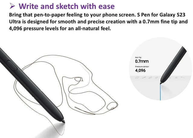 Alt view image 5 of 6 - S23 Ultra Stylus Pen (WithBluetooth) Replacement for Samsung Galaxy S23 Ultra 5G All Versions S Pen with 5xTips/Nibs (Phantom Black)