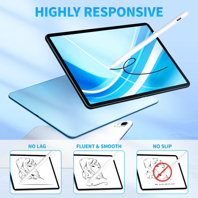 Alt view image 3 of 7 - Stylus Pen for Touchscreen for Android & iOS Phones/Tablets, 1.5mm Fine Tip | Universal For I-Phone, Tab A9+ & Touch Screens; High Sensitivity Stylist, No Pairing, Fast Usb-C Charging, Up To 20h