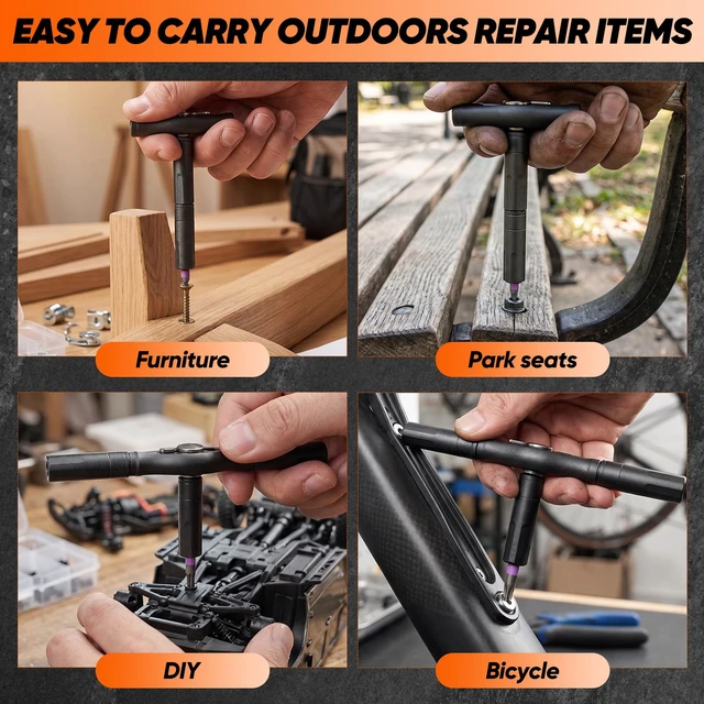 Alt view image 5 of 7 - 42-in-1 Magnetic Ratchet Screwdriver Set With T-Handle Grey | Multi Bit Screwdriver Set,Magnetic T-Handle,with Storage Case Repair Tool Kit For Bicycles,Furniture,DIY And Gifting