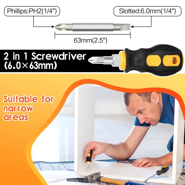 Alt view image 4 of 7 - 9pcs Magnetic Screwdrivers Set, Including 12in Phillips and Slotted | with Non-Slip Cushioned Handle Grip