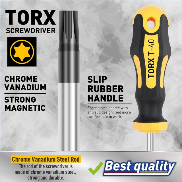 Alt view image 4 of 7 - 12-Piece Magnetic Torx Screwdrivers Set, Magnetic Torx Driver Star Screwdrivers Set T5 - T40 Best Choice