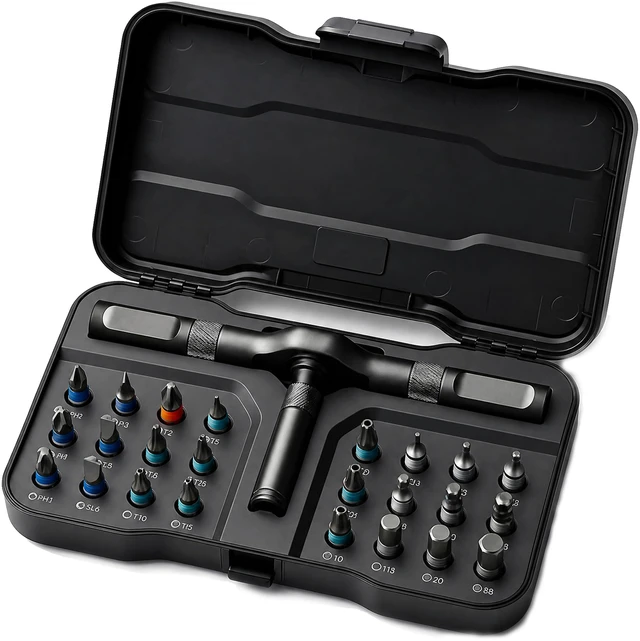 Main image of 24 in 1 Magnetic Screwdriver Set, DIY Ratchet Screwdriver Set | Multifunctional Toolbox with Detachable Ratchet Handle, Portable Precision Repair Tool Kit for Furniture Computer Bicycle