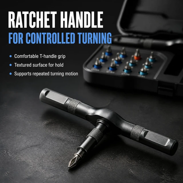 Alt view image 5 of 7 - 24 in 1 Magnetic Screwdriver Set, DIY Ratchet Screwdriver Set | Multifunctional Toolbox with Detachable Ratchet Handle, Portable Precision Repair Tool Kit for Furniture Computer Bicycle