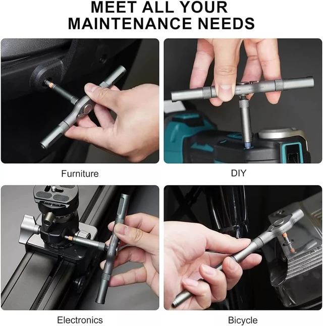 Alt view image 7 of 7 - 42 in 1 Magnetic Screwdriver Set, Ratcheting Precision Bit Driver with T Handle, Portable Carrying Case for DIY, Electronics, Bicycle and Furniture Repair
