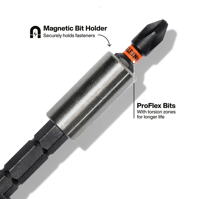 Alt view image 4 of 7 - 32303 Multi-Bit Screwdriver/Nut Driver, Impact Rated 14-in-1 Magnetic Screwdriver Set Phillips, Slotted, Square, Combo, Torx