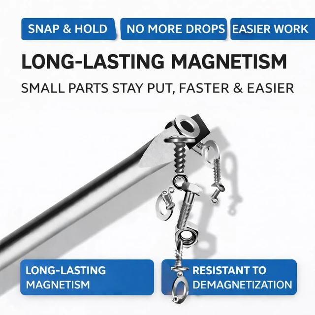 Alt view image 5 of 7 - 10-Piece Magnetic Screwdriver Set with Magnetizer/Demagnetizer, CR-V Steel, Phillips & Slotted, Hex Bolster Anti-Roll/Wrench Assist, Sizes Marked, EVA Zipper Pouch w/Securing Straps