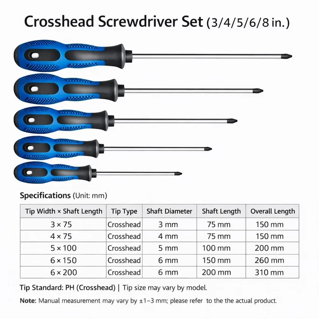 Alt view image 7 of 7 - 10-Piece Magnetic Screwdriver Set with Magnetizer/Demagnetizer, CR-V Steel, Phillips & Slotted, Hex Bolster Anti-Roll/Wrench Assist, Sizes Marked, EVA Zipper Pouch w/Securing Straps