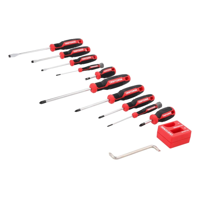 Alt view image 3 of 3 - Screwdriver Set, 12 Pc, Includes Flat Head and Phillips Screwdrivers, Offset, Magnetizer/Demagnetizer (CMHT65130)