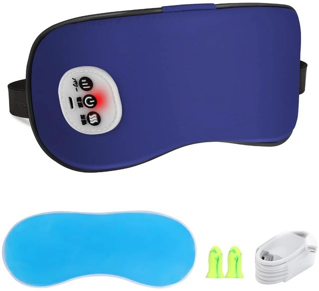 Main image of Cordless Heated Eye Massager with Cooling Eye Pad, Vibrating Heating Sleeping Mask for Men Women Kids -USB Charing Heated Eye Mask Electric for Dry Eyes, Relax,Travel (Blue)