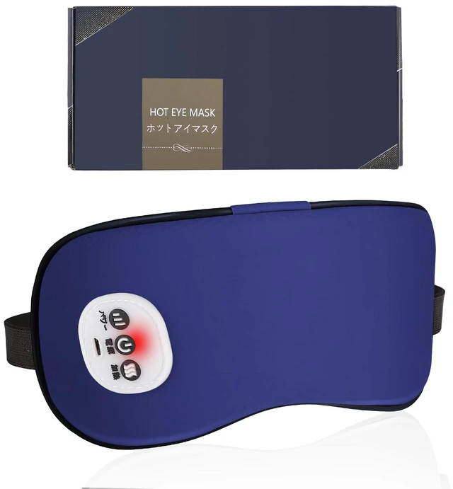 Alt view image 2 of 7 - Cordless Heated Eye Massager with Cooling Eye Pad, Vibrating Heating Sleeping Mask for Men Women Kids -USB Charing Heated Eye Mask Electric for Dry Eyes, Relax,Travel (Blue)