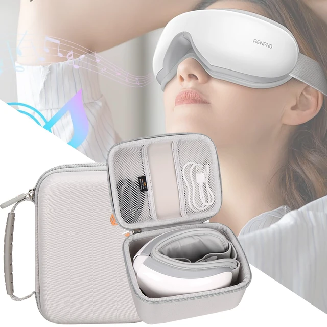 Alt view image 4 of 7 - Case Compatible with RENPHO Eyeris 3 2 1 Eye Massager Heated Eye Mask, Portable Storage Protective Bag for Accessories -Grey (Case Only)