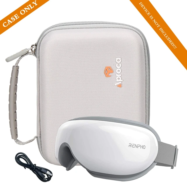 Alt view image 5 of 7 - Case Compatible with RENPHO Eyeris 3 2 1 Eye Massager Heated Eye Mask, Portable Storage Protective Bag for Accessories -Grey (Case Only)